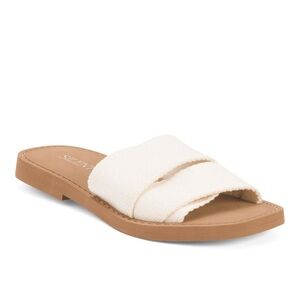 Anthropologie Silent D Canvas Slide Sandals Size 8 | Summer Flats NWT